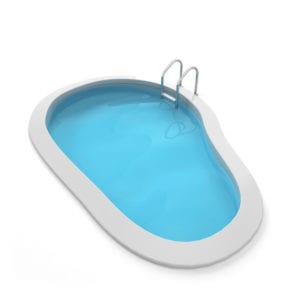 Swimming pool. 3d illustration isolated on white background